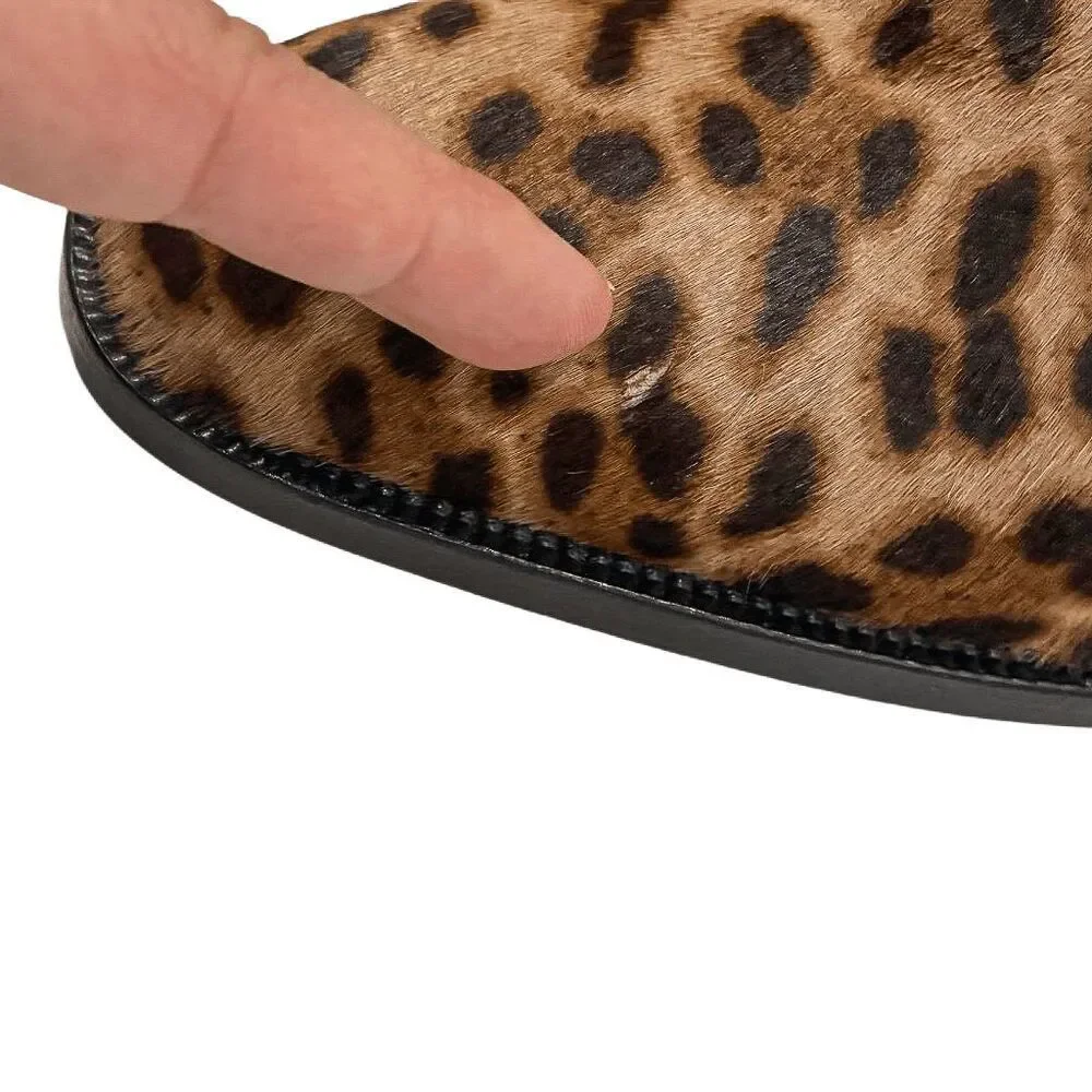 Christian Louboutin Morgan 70 Leopard Pony Hair Over The Knee OTK Boots EU 36